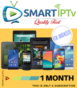 SMARTIPTV  For Android Phone  and Tablet  (1 Months Subscription)
