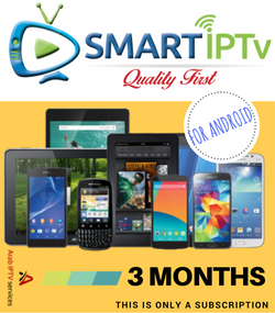 SMARTIPTV  For Android Phone  and Tablet  (3 Months Subscription)